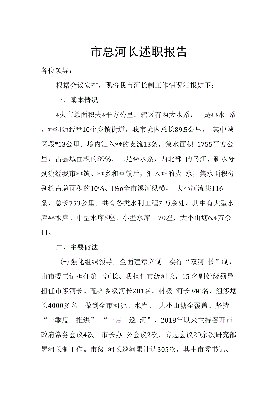 市总河长述职报告.docx_第1页