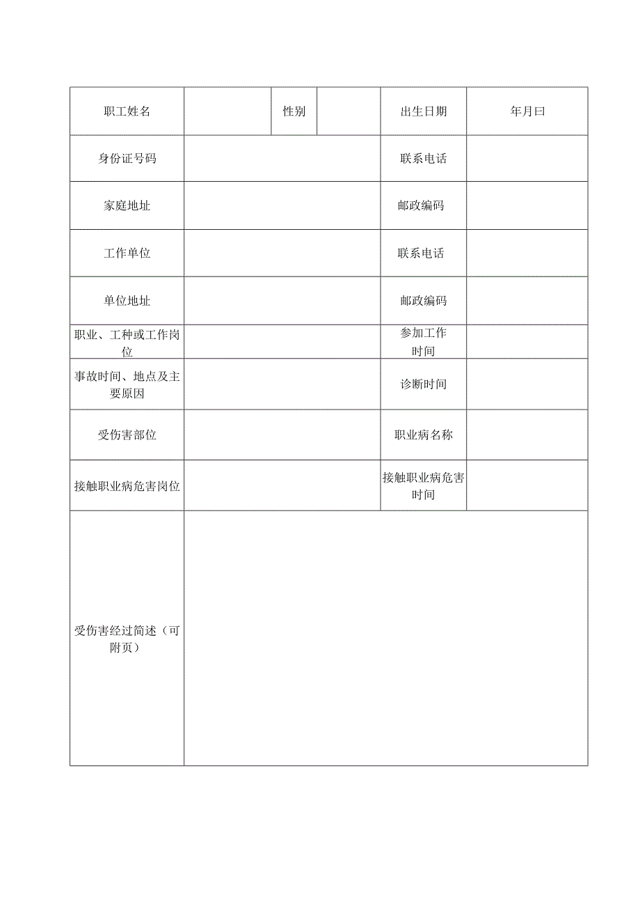 工伤认定材料申请表格.docx_第3页