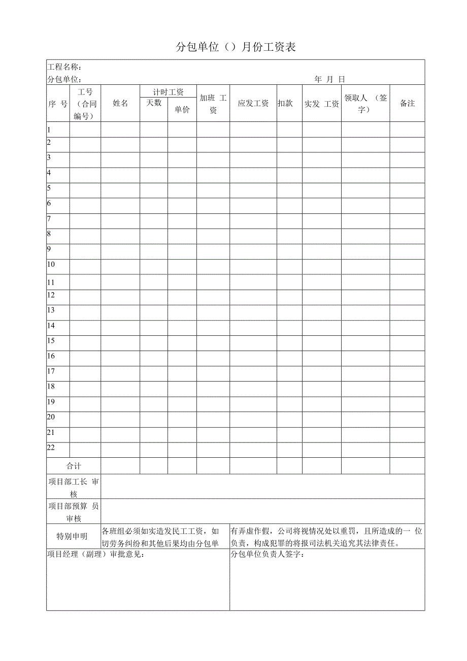 工程分包进度款申报表（模板).docx_第3页