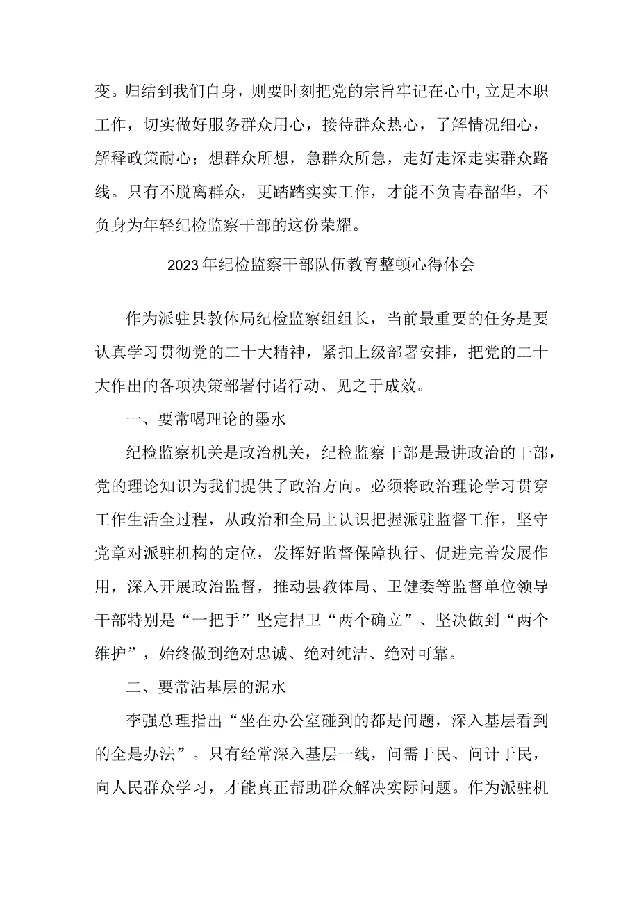 市区医院2023年纪检监察干部队伍教育整顿个人心得体会 （汇编4份）.docx_第2页