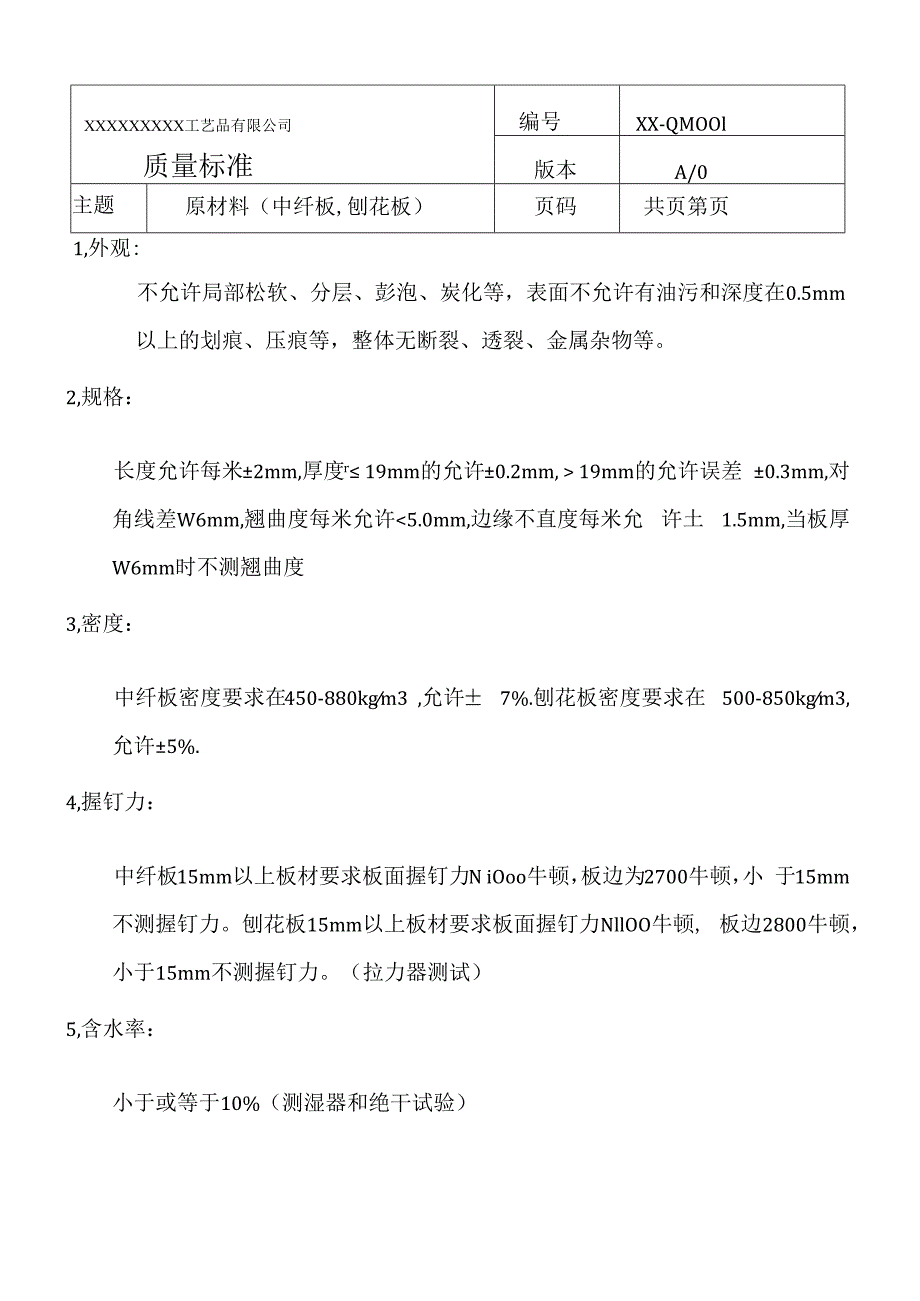 工艺品厂来料质量检验标准.docx_第1页