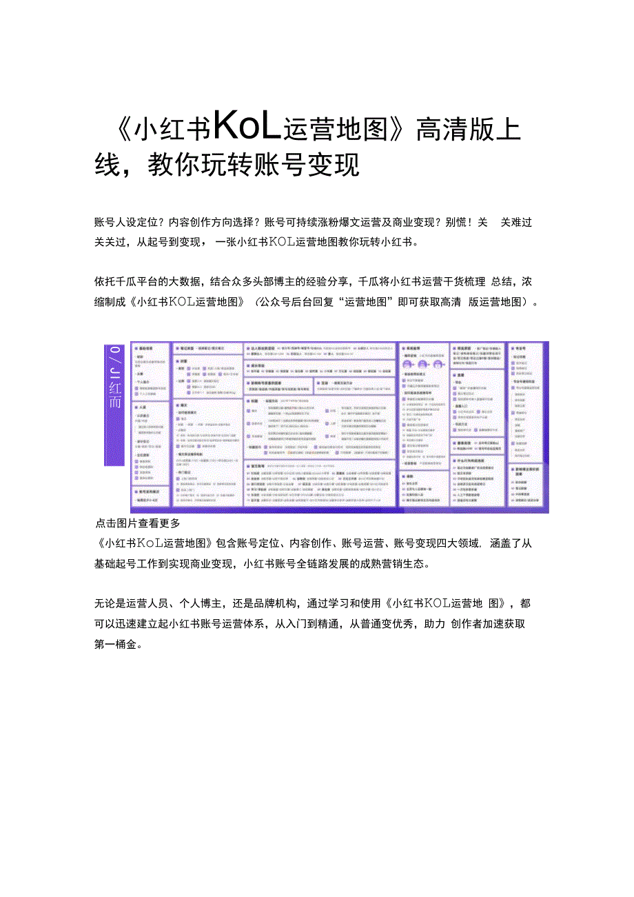 小红书KOL运营地图高清版上线教你玩转账号变现.docx_第1页