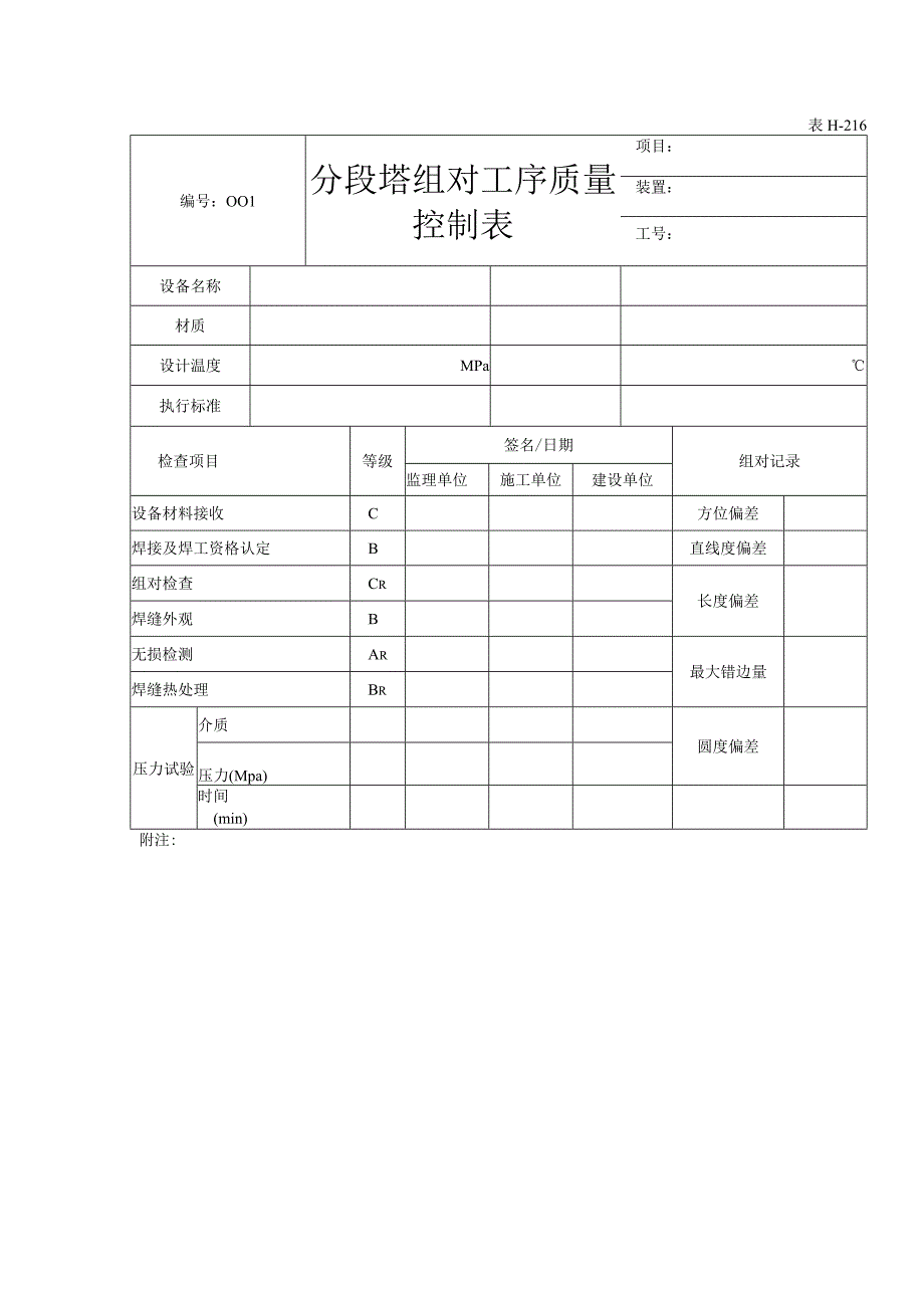 表H216分段塔组对工序质量控制表.docx_第1页