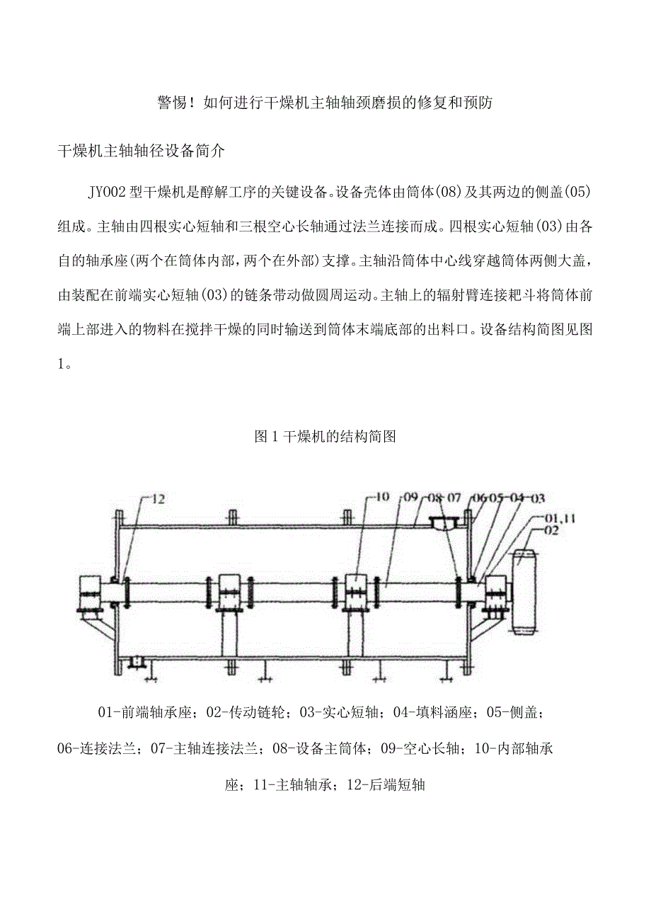 警惕！如何进行干燥机主轴轴颈磨损的修复和预防.docx_第1页