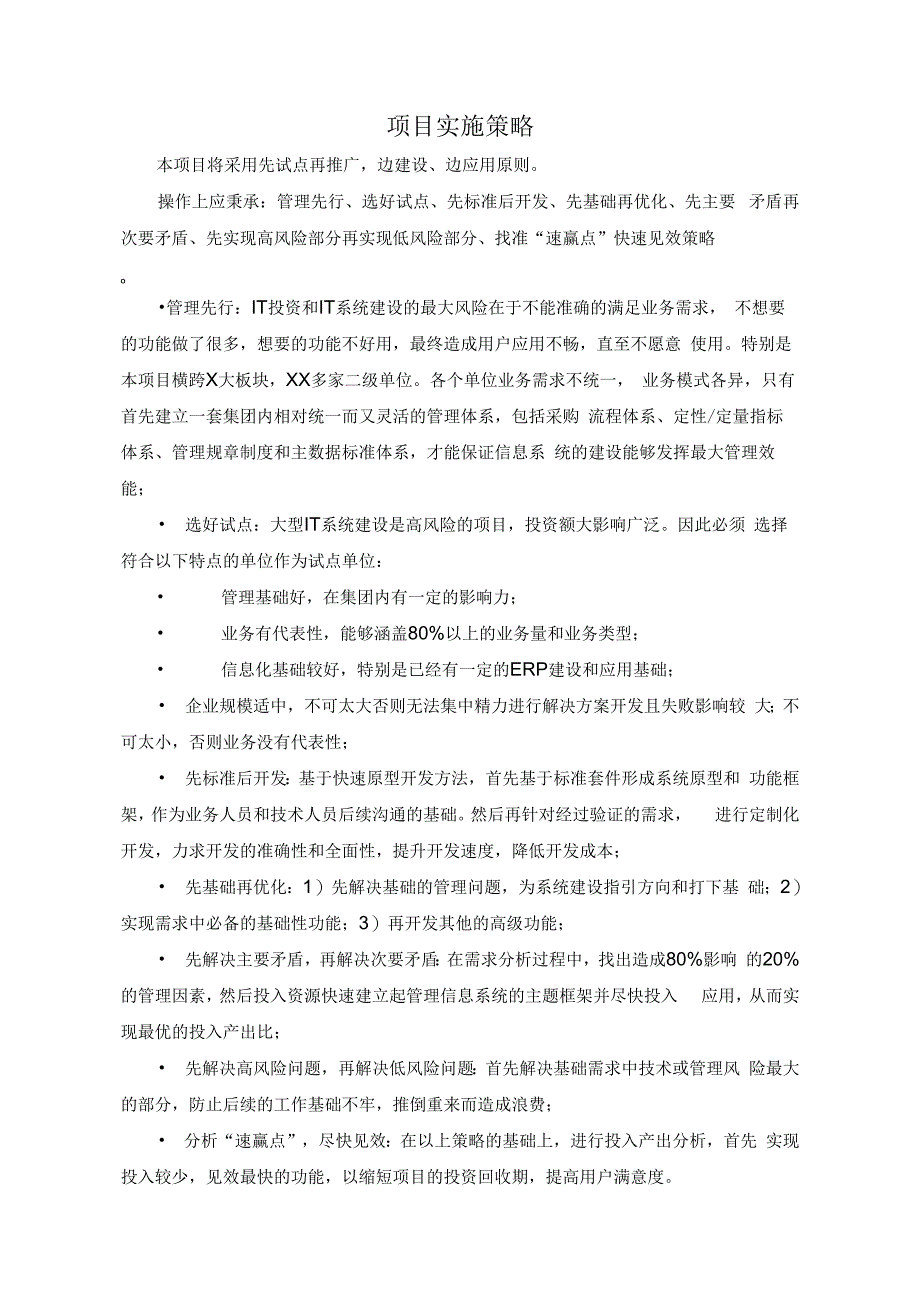 软件项目之项目实施策略范文1.docx_第1页