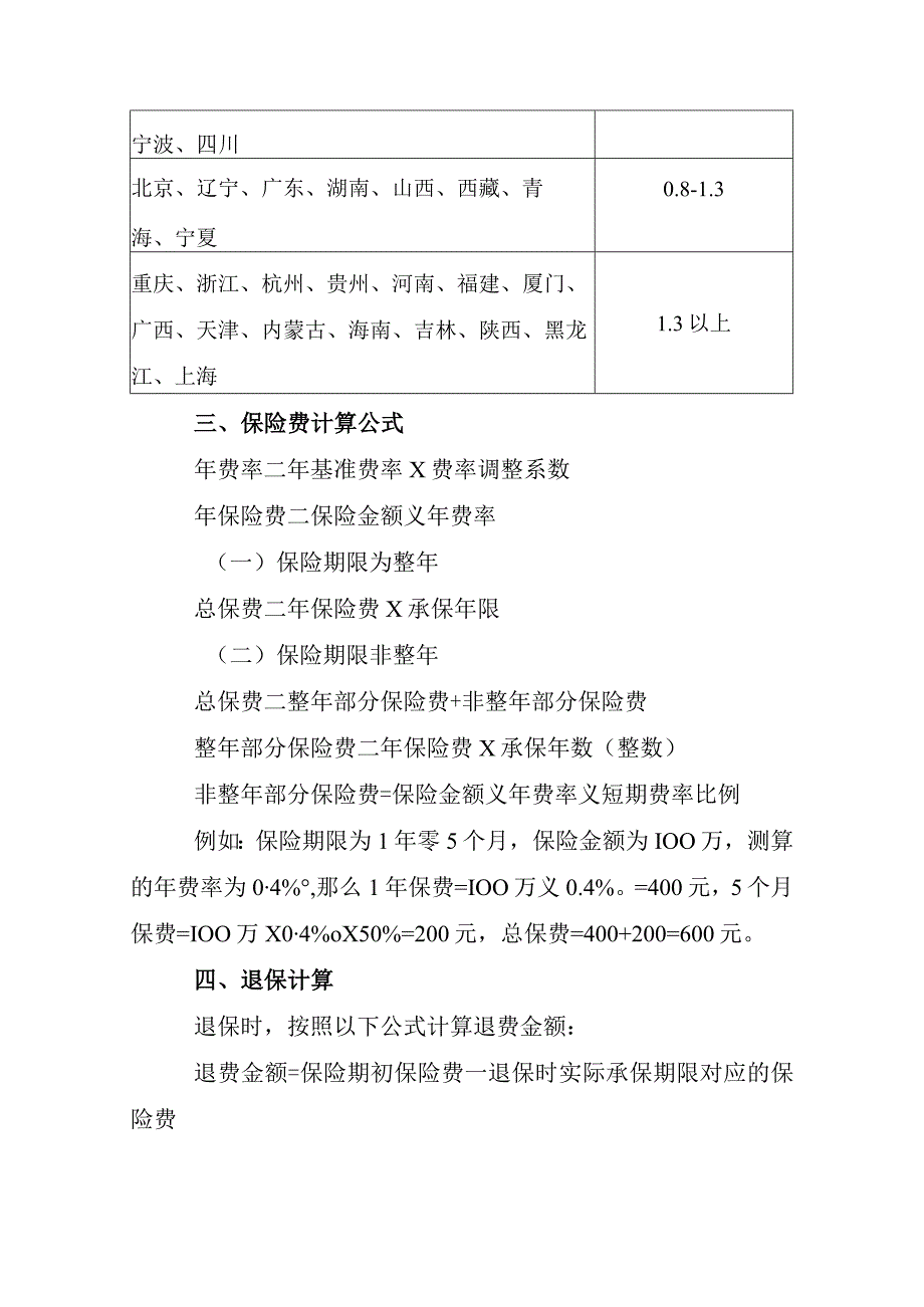 贷款抵押个人房屋保险费率表.docx_第2页