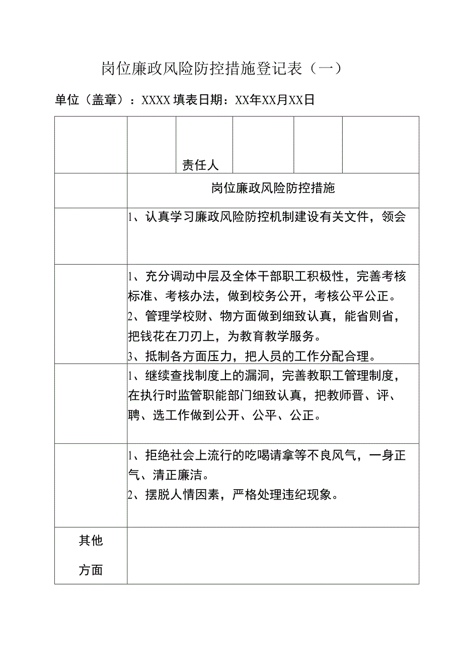 廉政风险防控措施登记表.docx_第1页