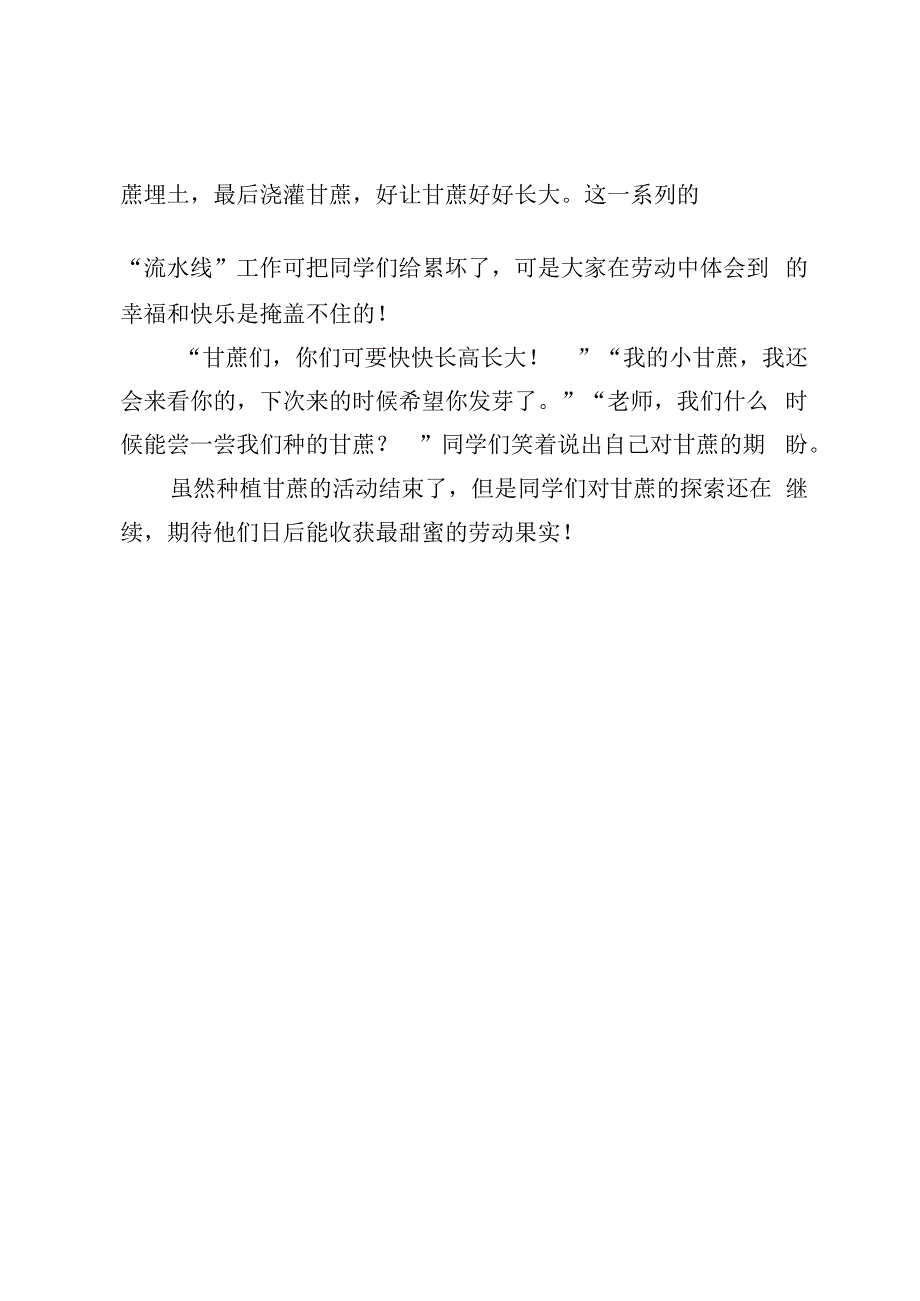 开展种甘蔗劳动实践活动简报.docx_第2页