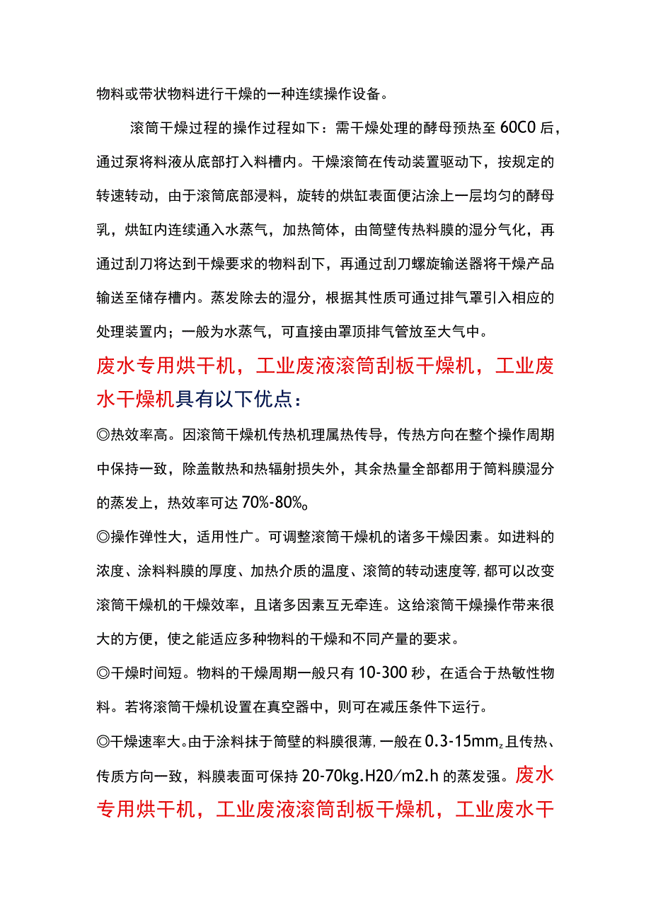 废水专用烘干机工业废液滚筒刮板干燥机进口技术.docx_第2页