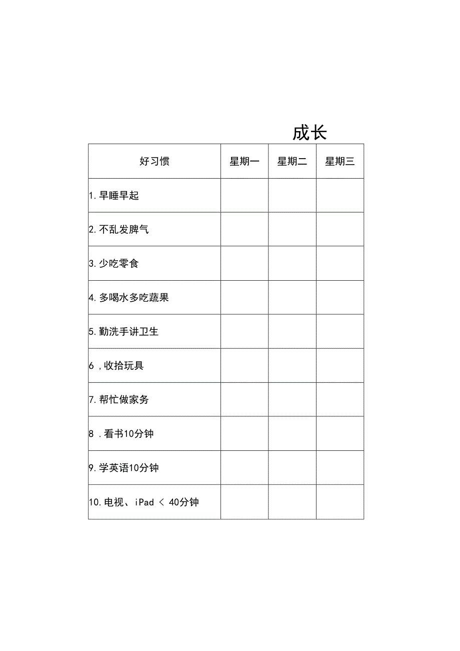 成长自律表（可编辑打印）.docx_第2页