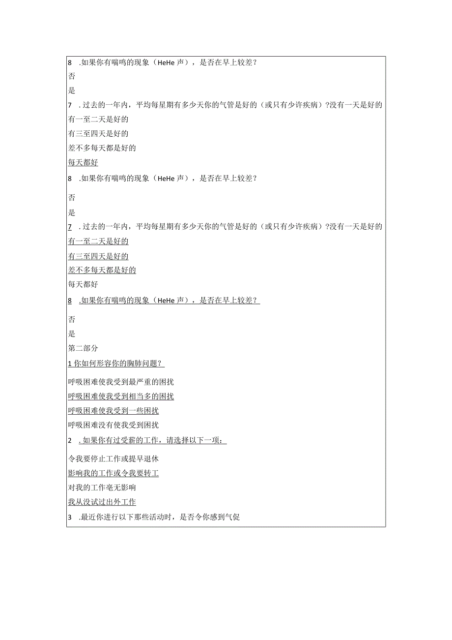 慢性阻塞性肺疾病患者圣乔治呼吸问卷（SGRQ）.docx_第2页