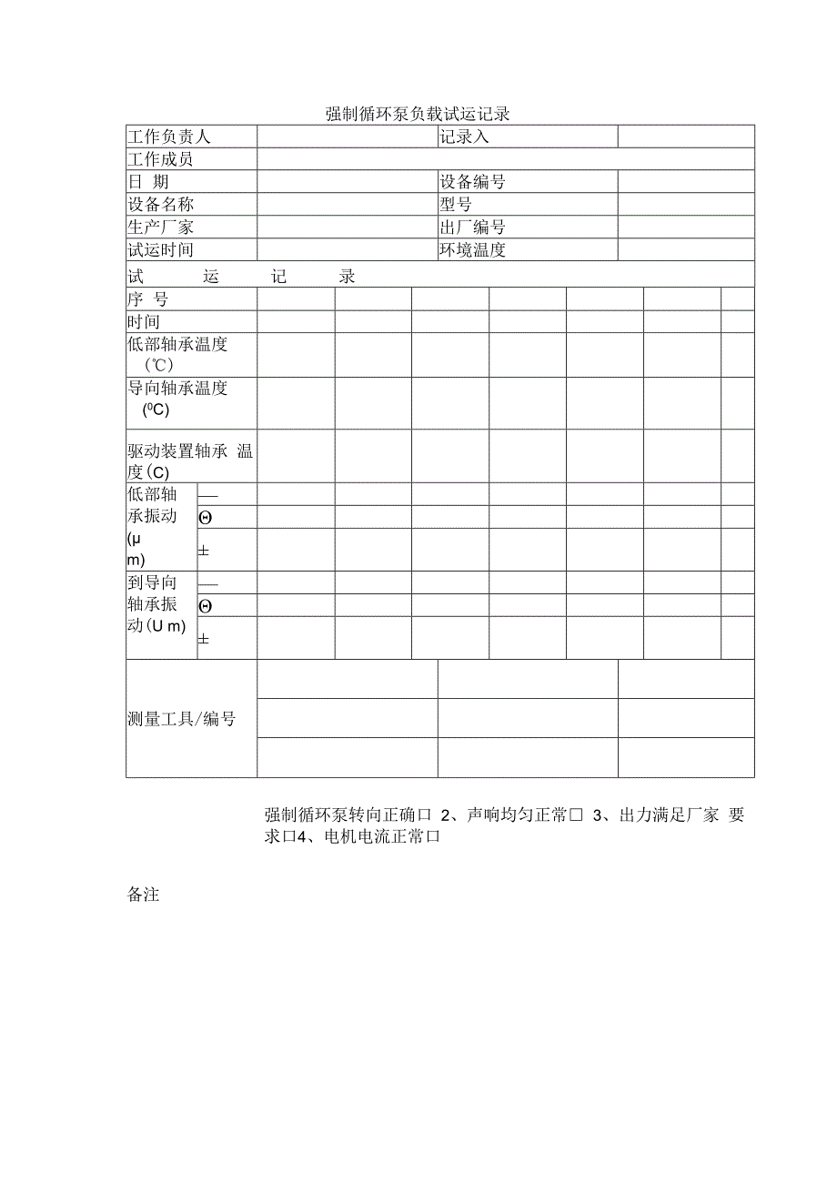 强制循环泵负载试运记录.docx_第1页