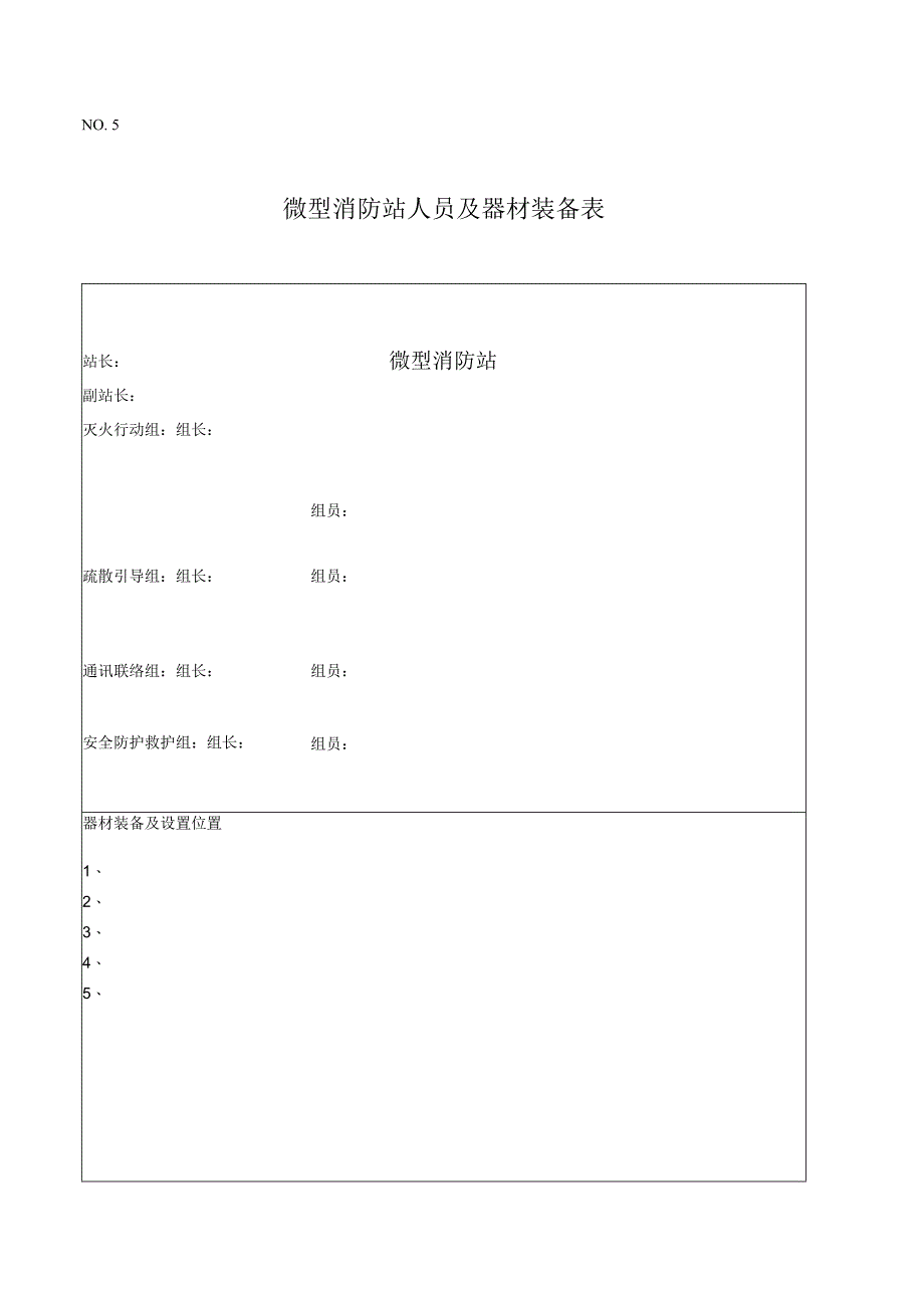 微型消防站人员及器材装备表.docx_第1页