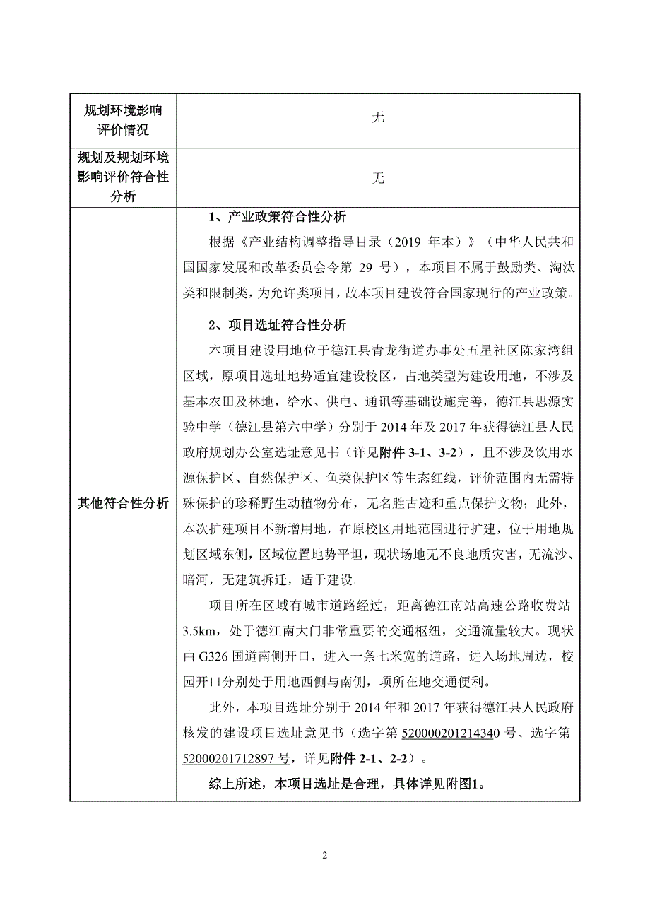 德江县思源实验中学（六中）建设项目及新增配套附属工程环评报告.docx_第2页