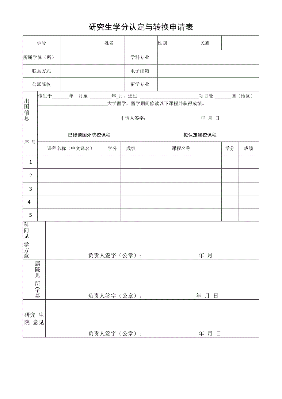 研究生学分认定与转换申请表.docx_第1页