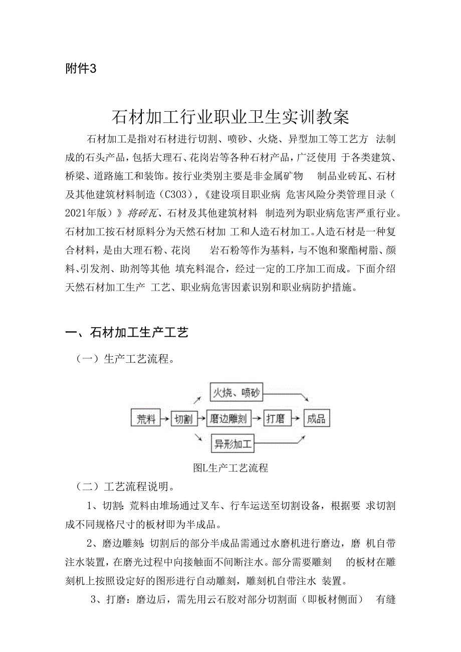 石材加工行业职业卫生实训教案.docx_第1页