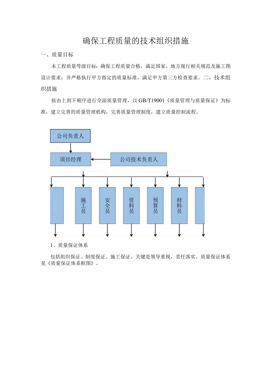 确保工程质量的技术组织措施.docx_第1页