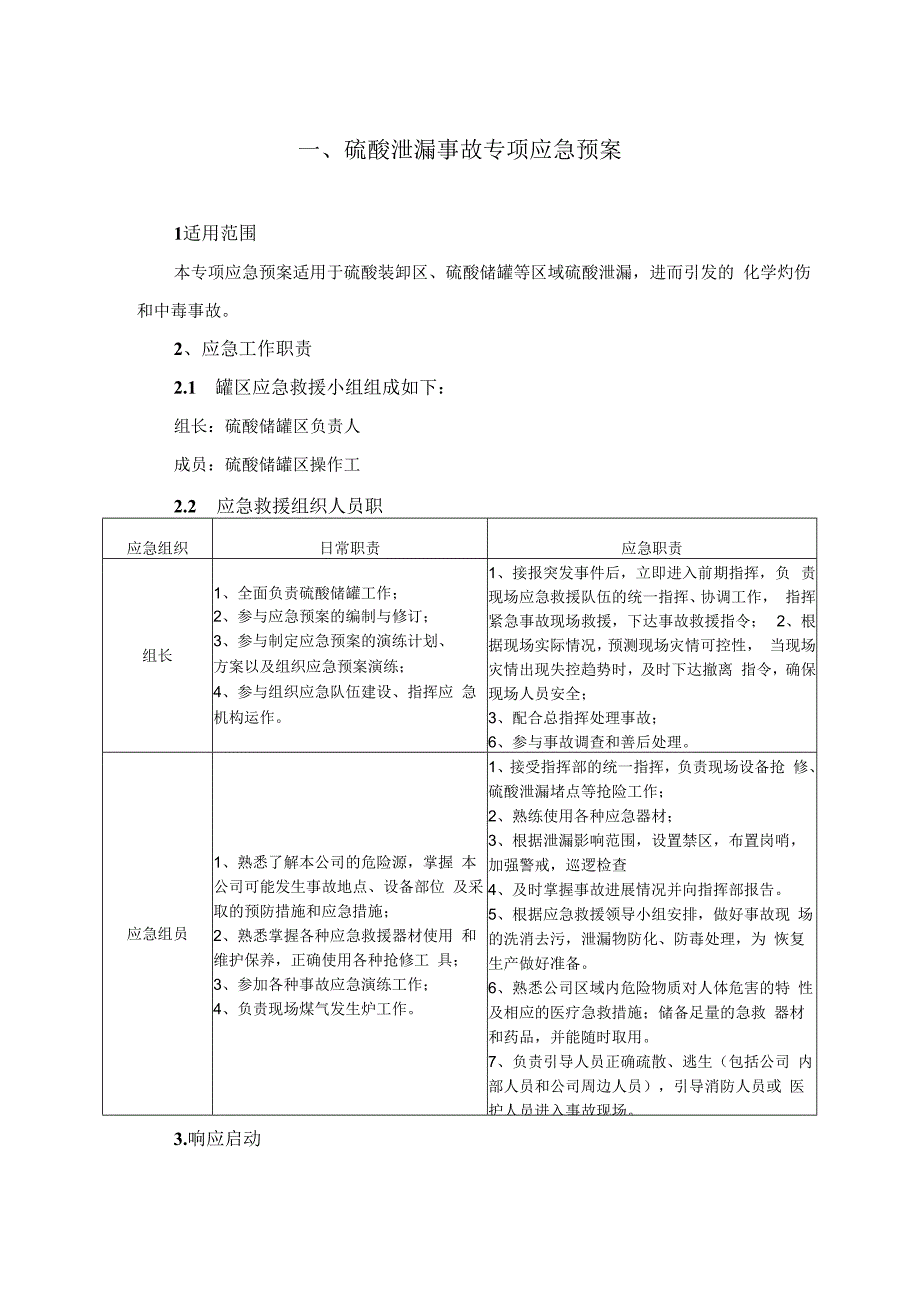 硫酸泄漏事故专项应急预案.docx_第1页