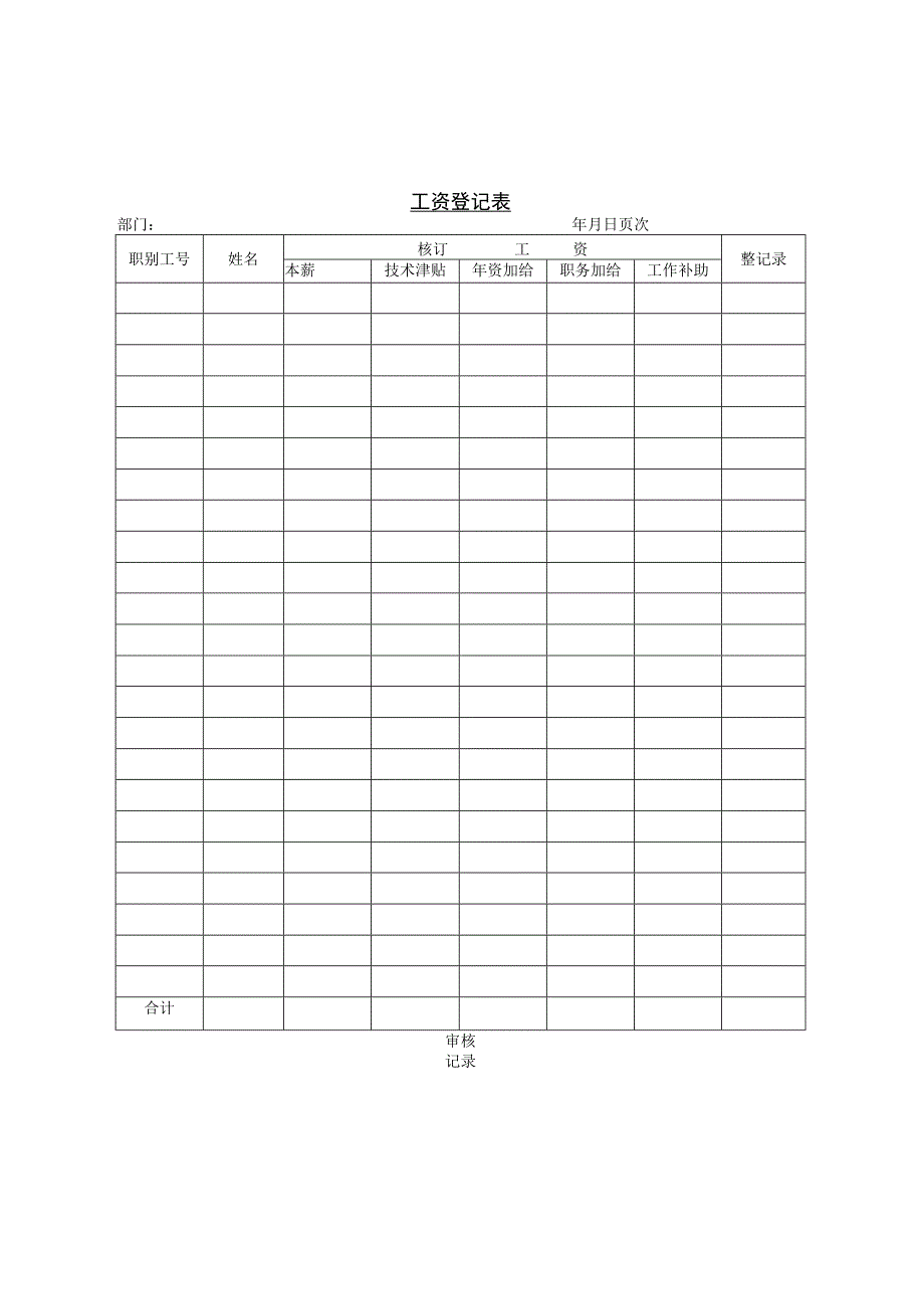 精品word版公司行政常用表格汇总（工资类）.docx_第2页