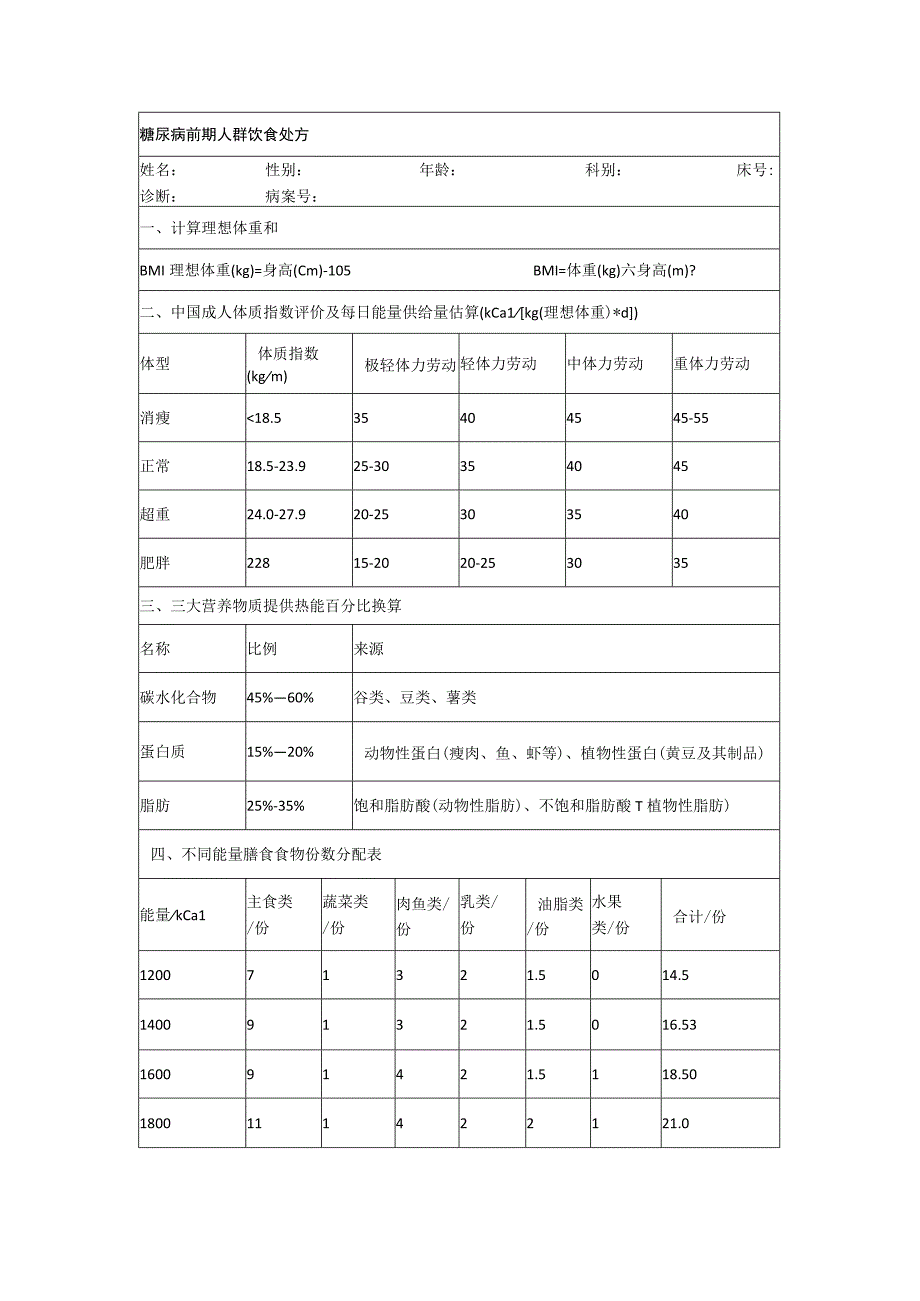 糖尿病前期人群饮食处方.docx_第1页