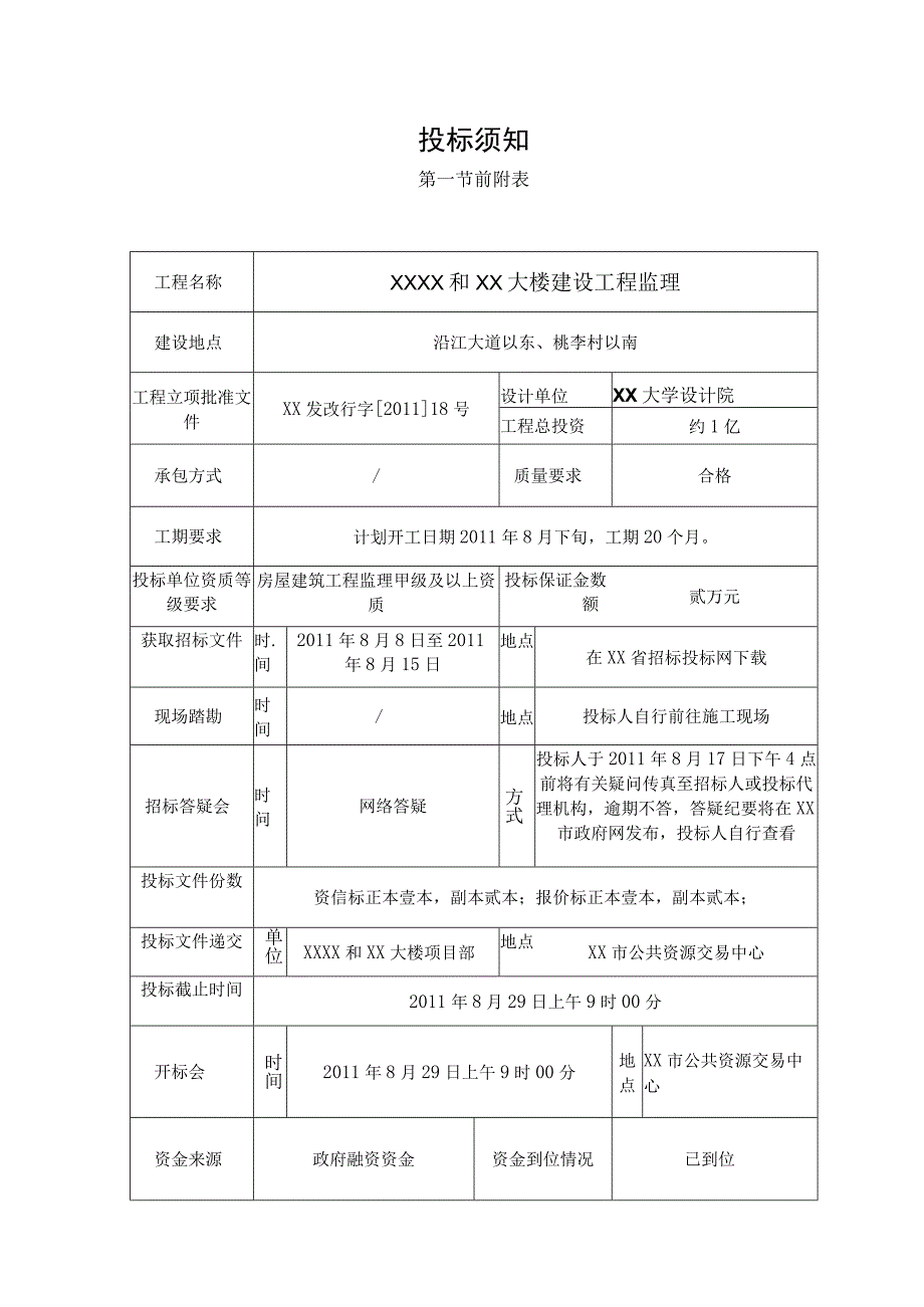 精XXX和XX大楼项目建设工程监理招标文件.docx_第3页