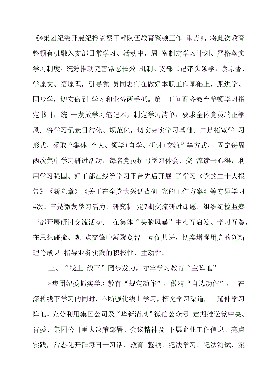 纪检监察干部队伍教育整顿工作总结.docx_第2页