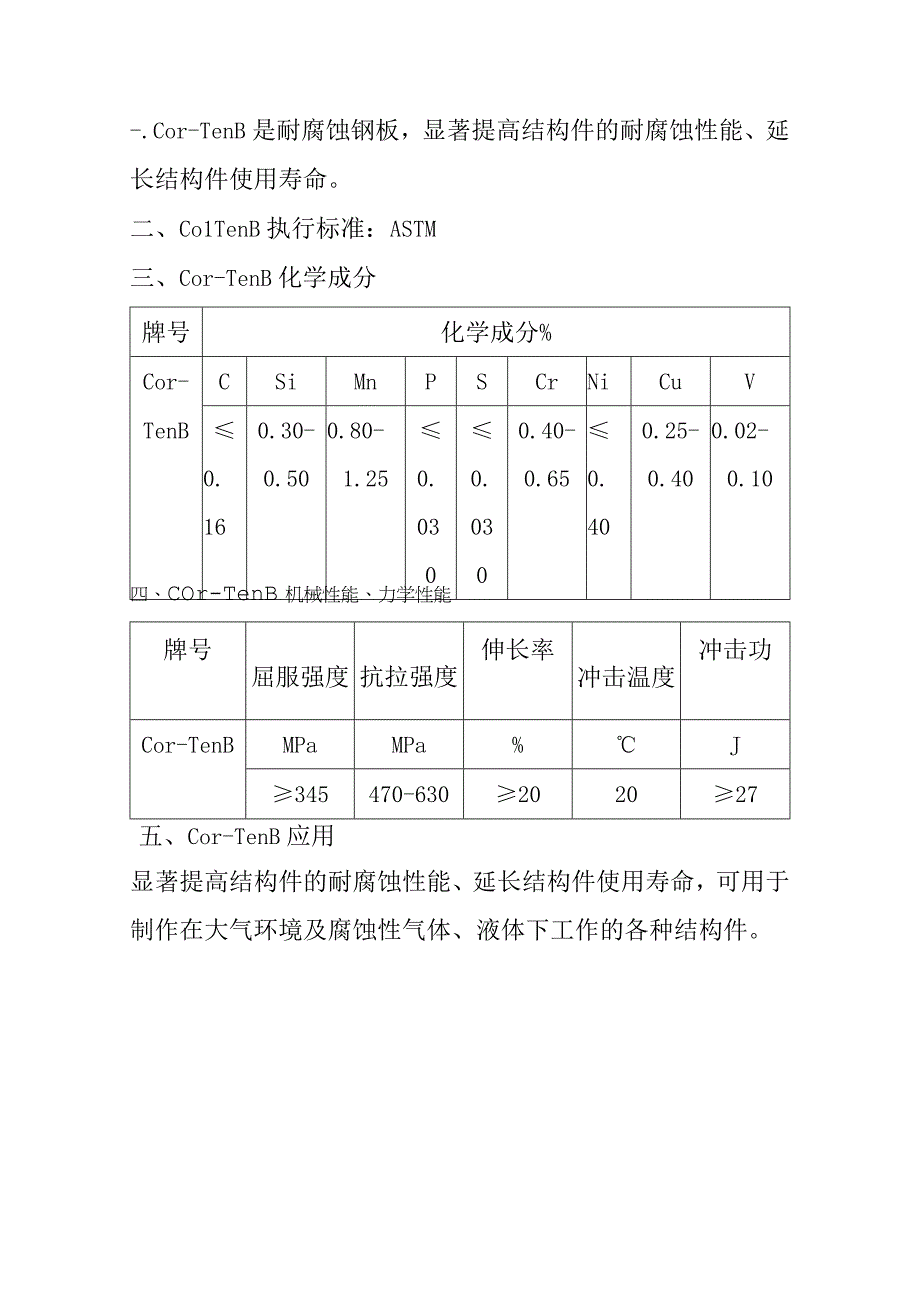 耐腐蚀钢板CorTenB性能成分详解.docx_第1页