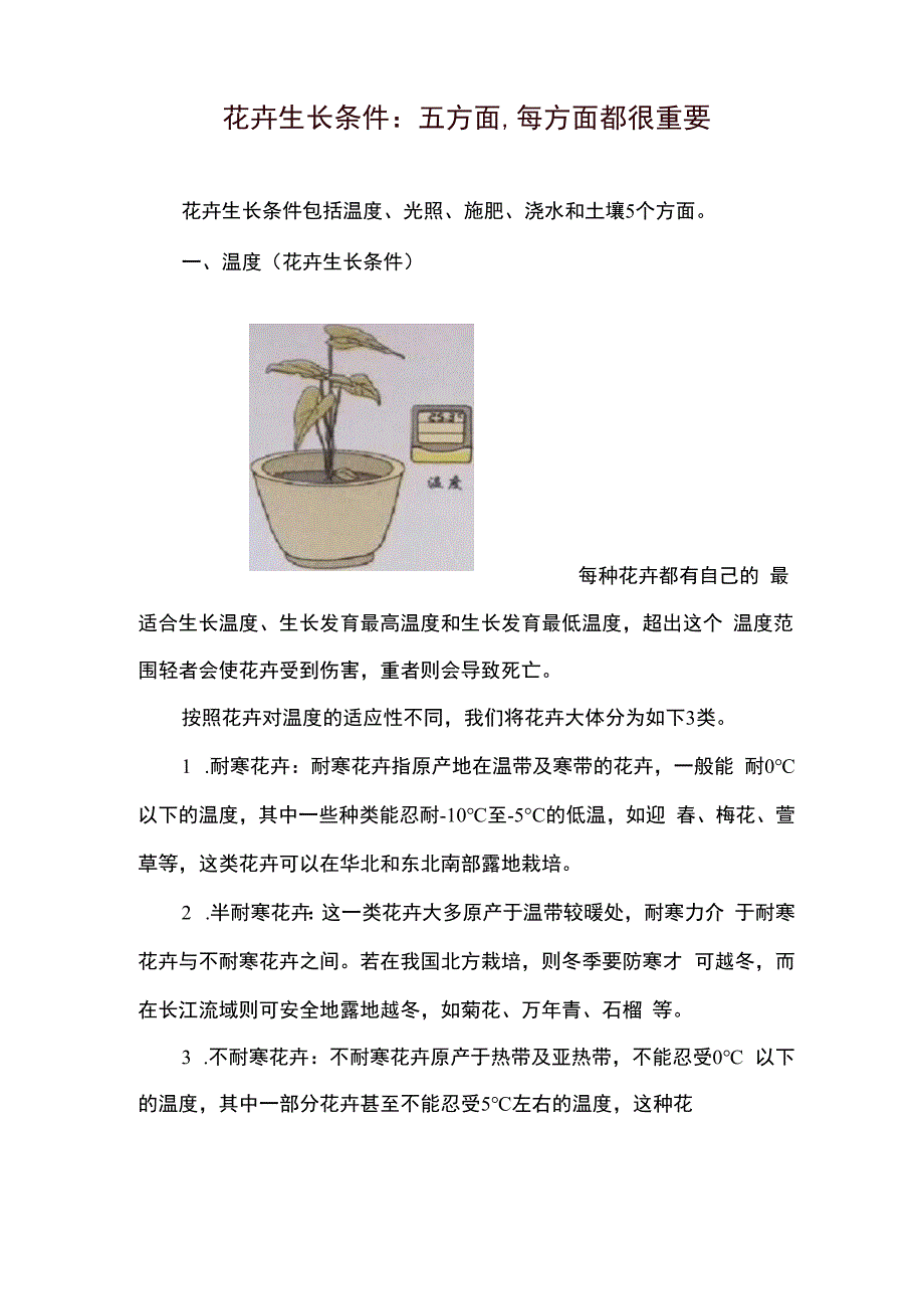 花卉生长条件：五方面,每方面都很重要.docx_第1页