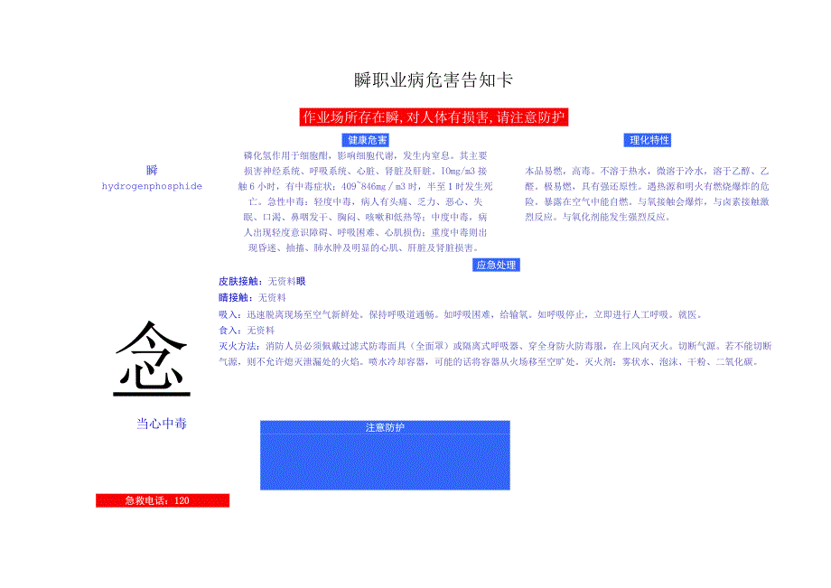 膦安全周知卡职业危害告知卡理化特性表.docx_第2页