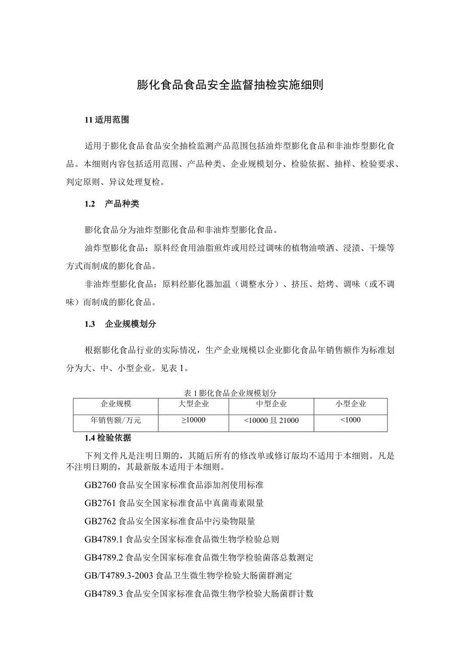 膨化食品食品安全监督抽检实施细则.docx_第1页