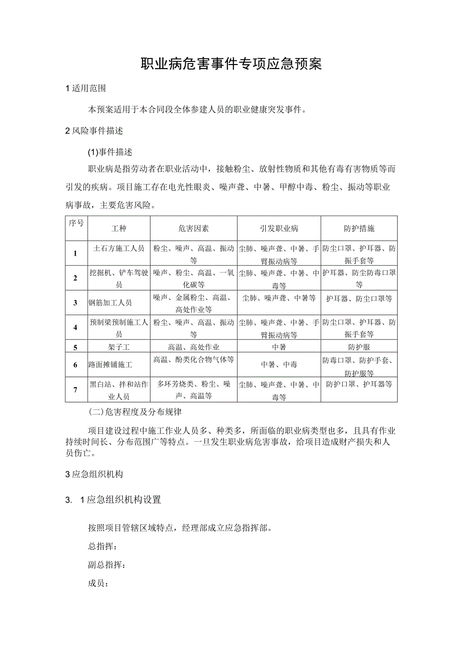 职业病危害事件专项应急预案.docx_第1页