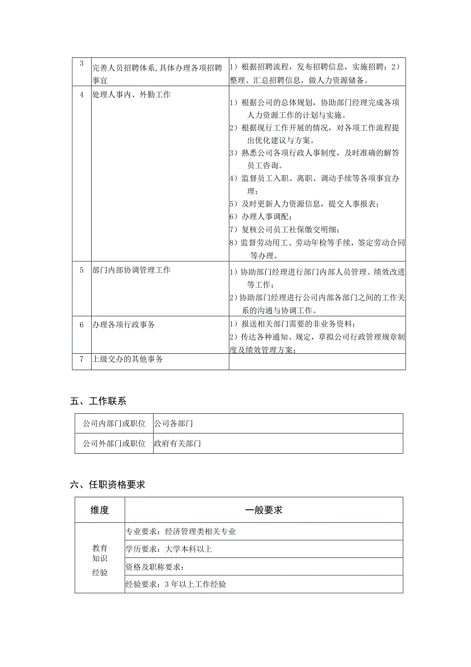 融资性担保公司综合管理部职位说明书.docx_第3页