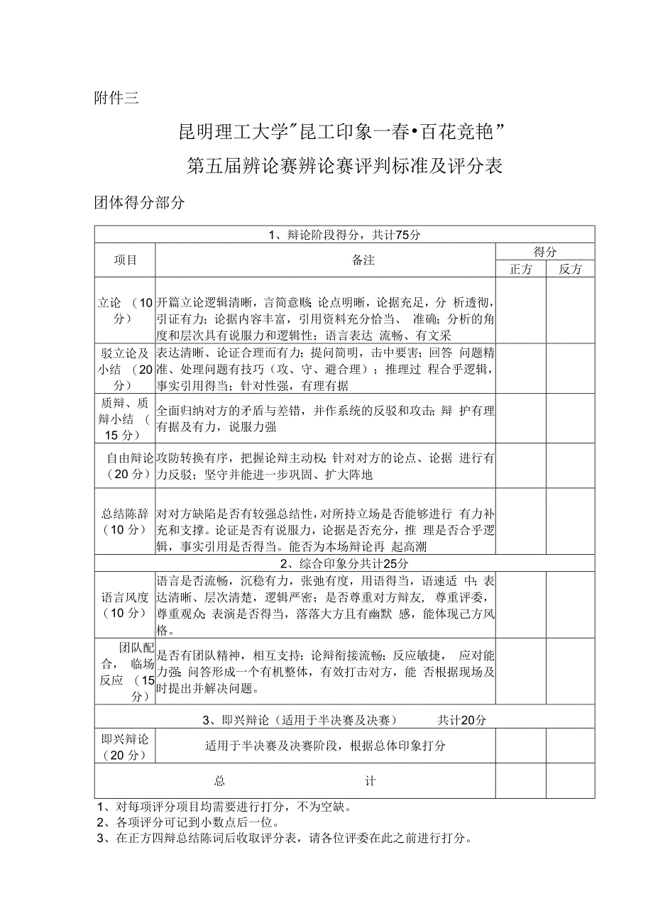 辩论赛评判标准及评分表.docx_第1页