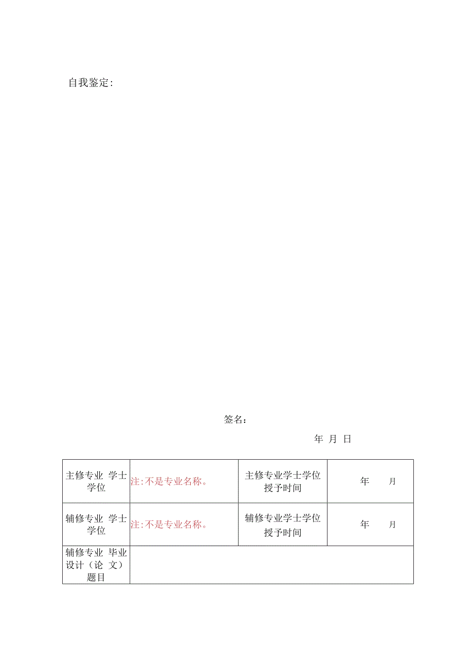 辅修学位辅修专业毕业生登记表.docx_第3页