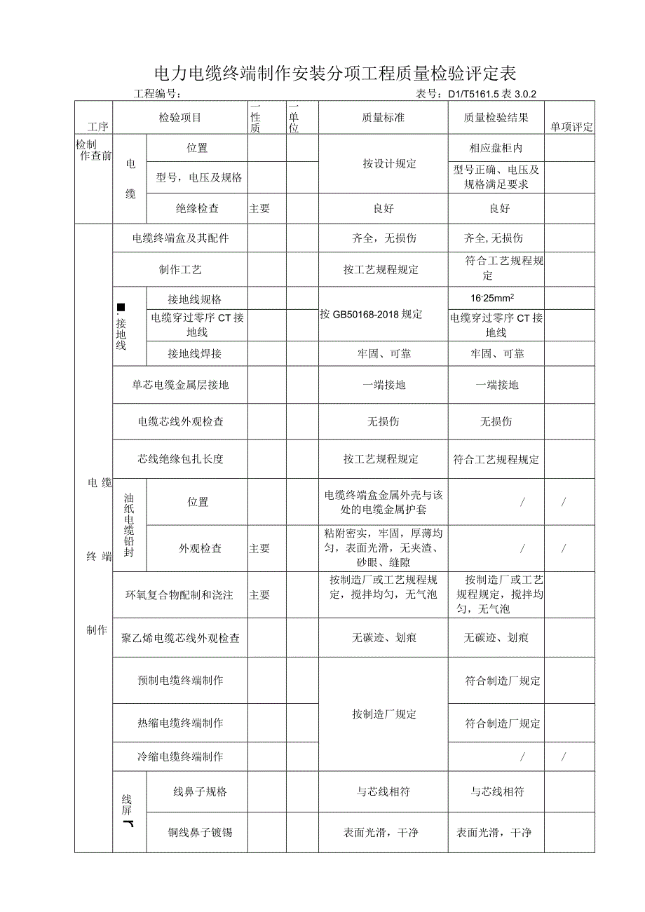 输变电工程电力电缆终端制作安装分项工程质量验收申请.docx_第2页