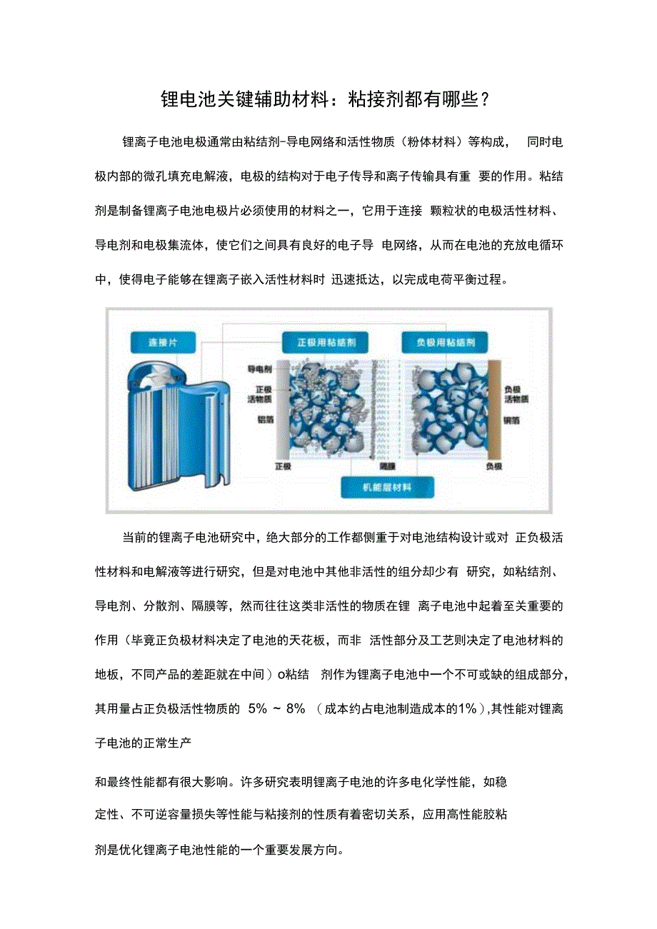 锂电池关键辅助材料：粘接剂都有哪些？.docx_第1页