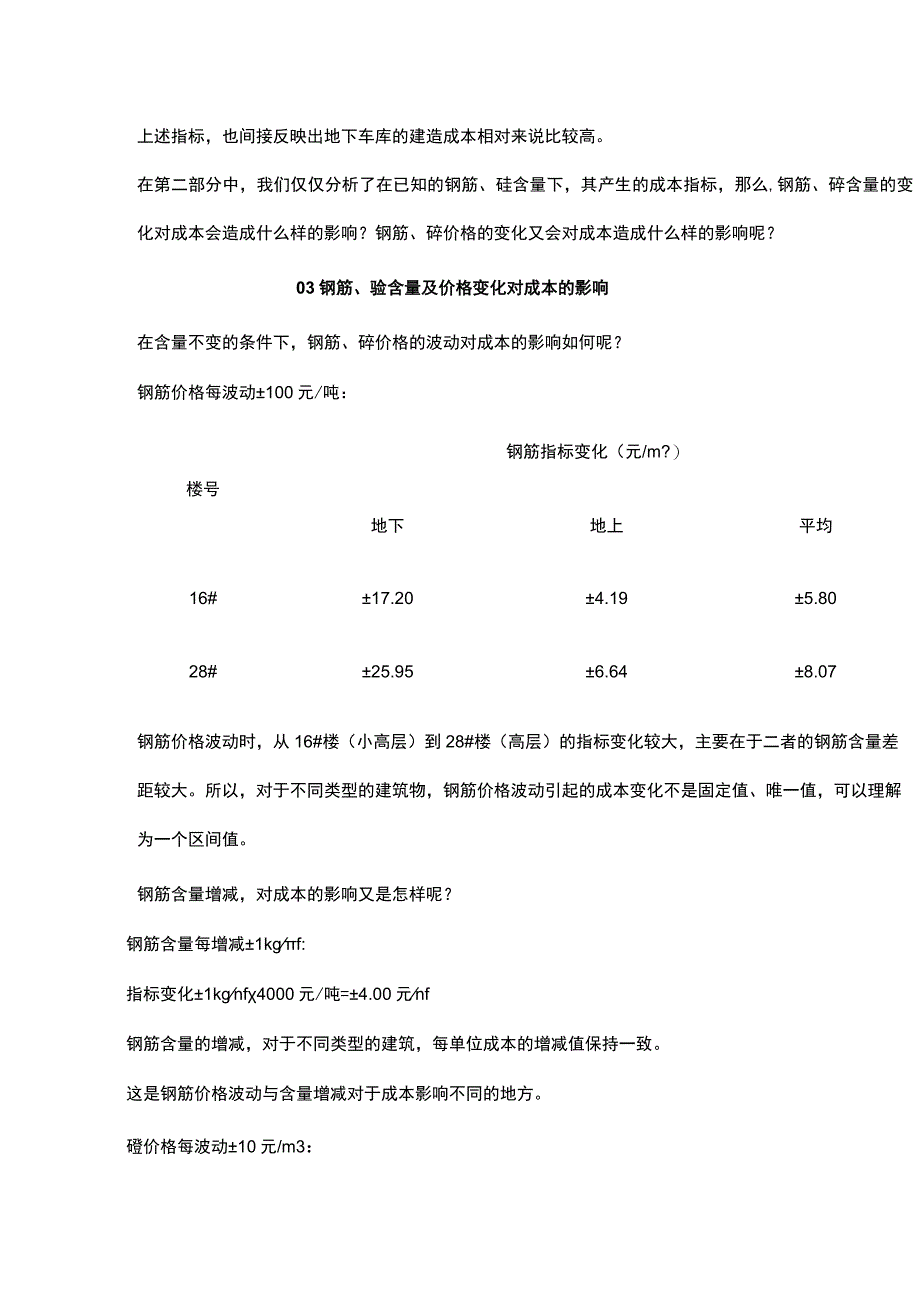 钢筋砼含量及价格对成本的影响有多大？.docx_第3页