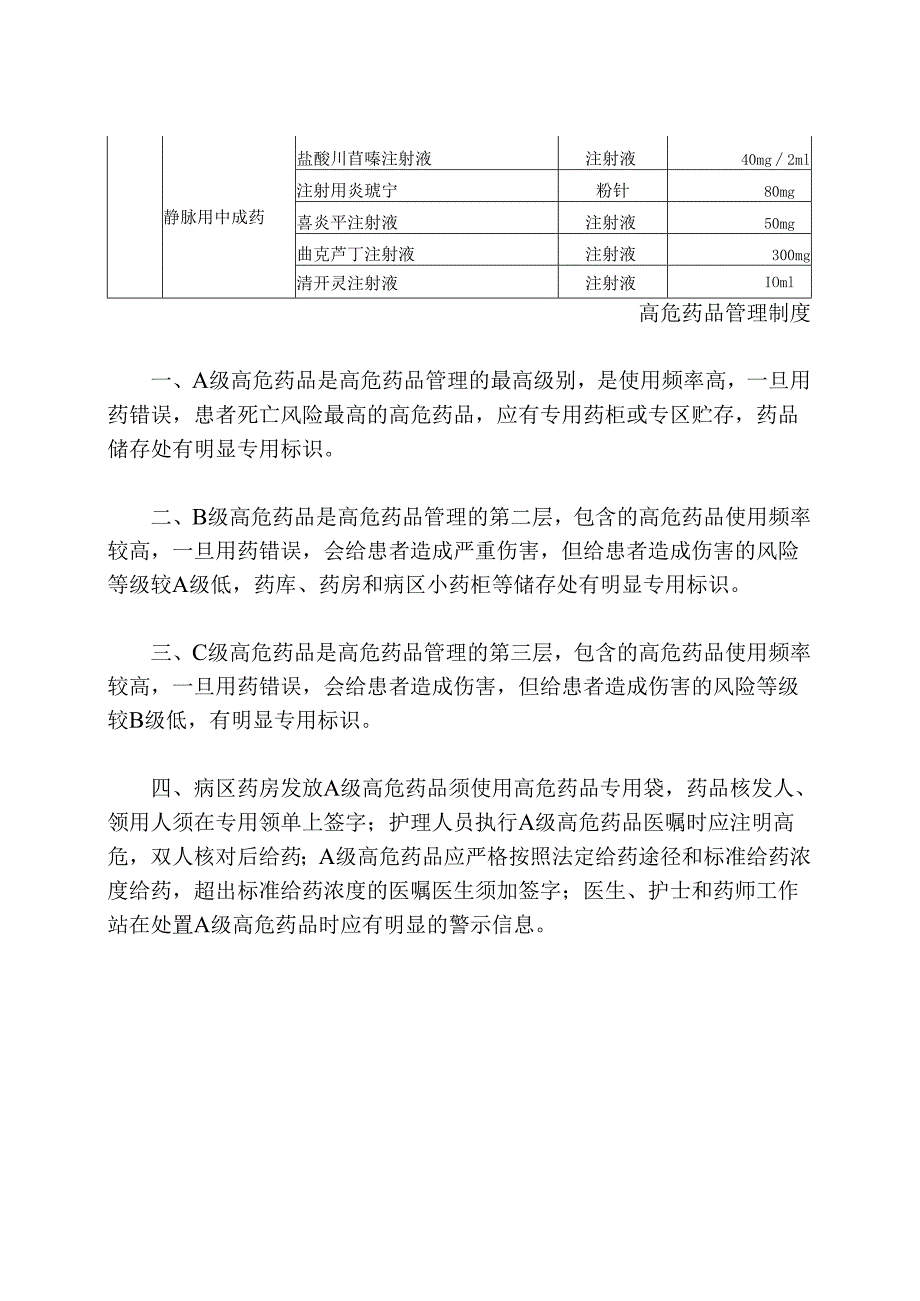 高危药品管理目录.docx_第2页