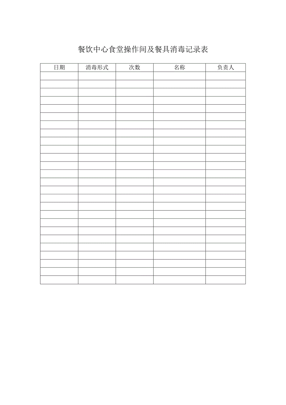 餐饮中心食堂操作间及餐具消毒记录表.docx_第1页