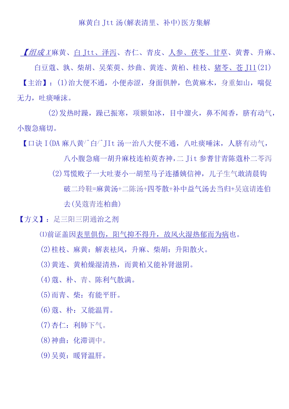 麻黄白朮汤解表清里补中医方集解.docx_第1页