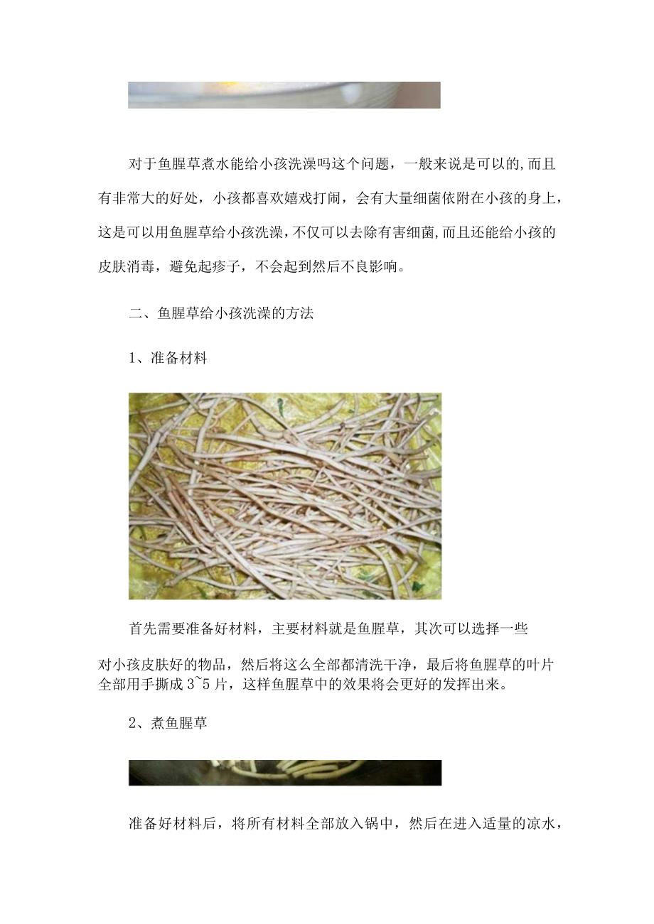 鱼腥草煮水能给小孩洗澡吗能洗澡还能消炎杀菌.docx_第2页