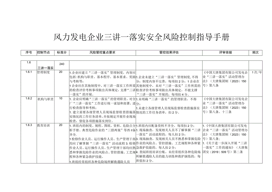 风力发电企业三讲一落实安全风险控制指导手册.docx_第1页