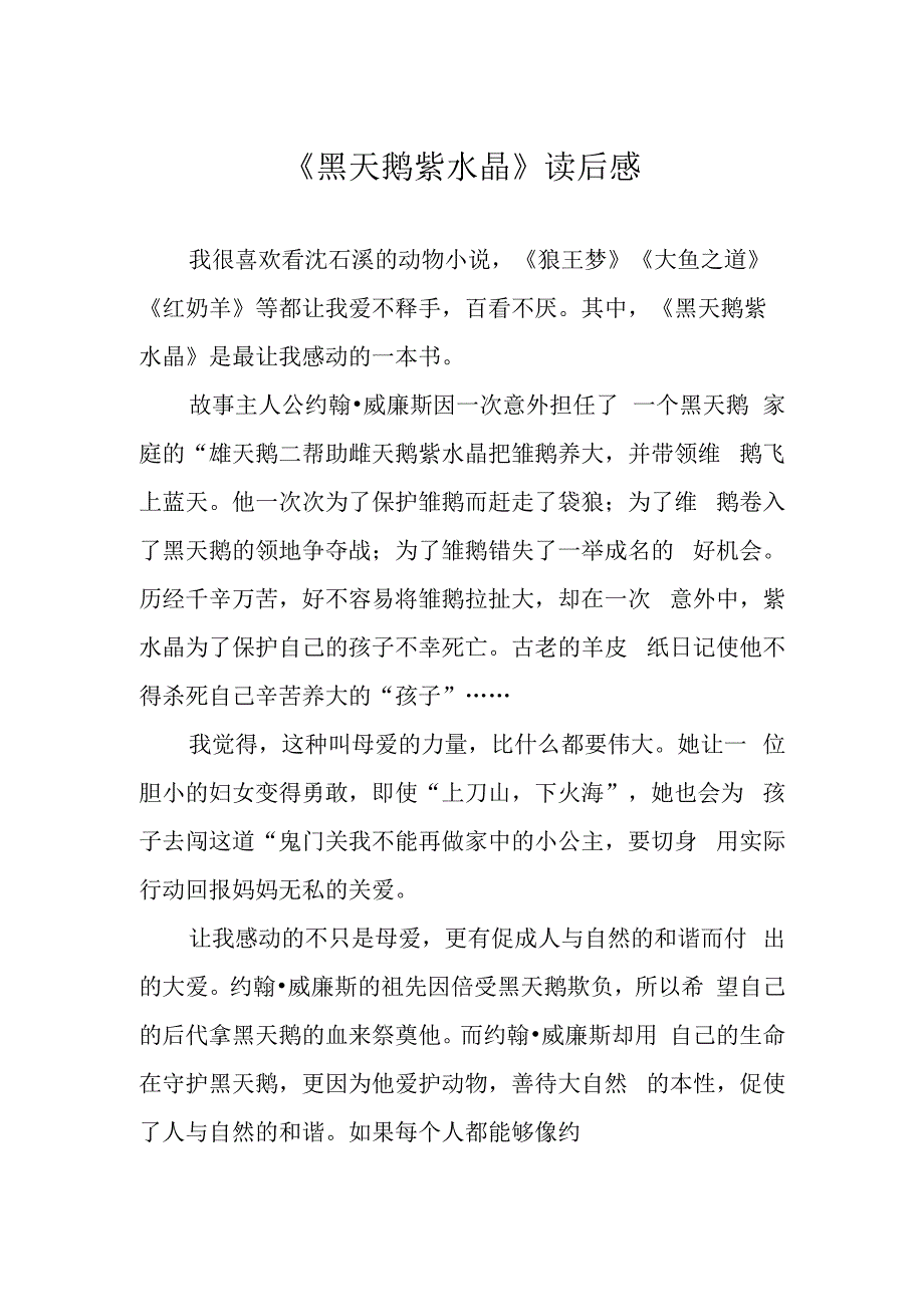 黑天鹅紫水晶读后感.docx_第1页