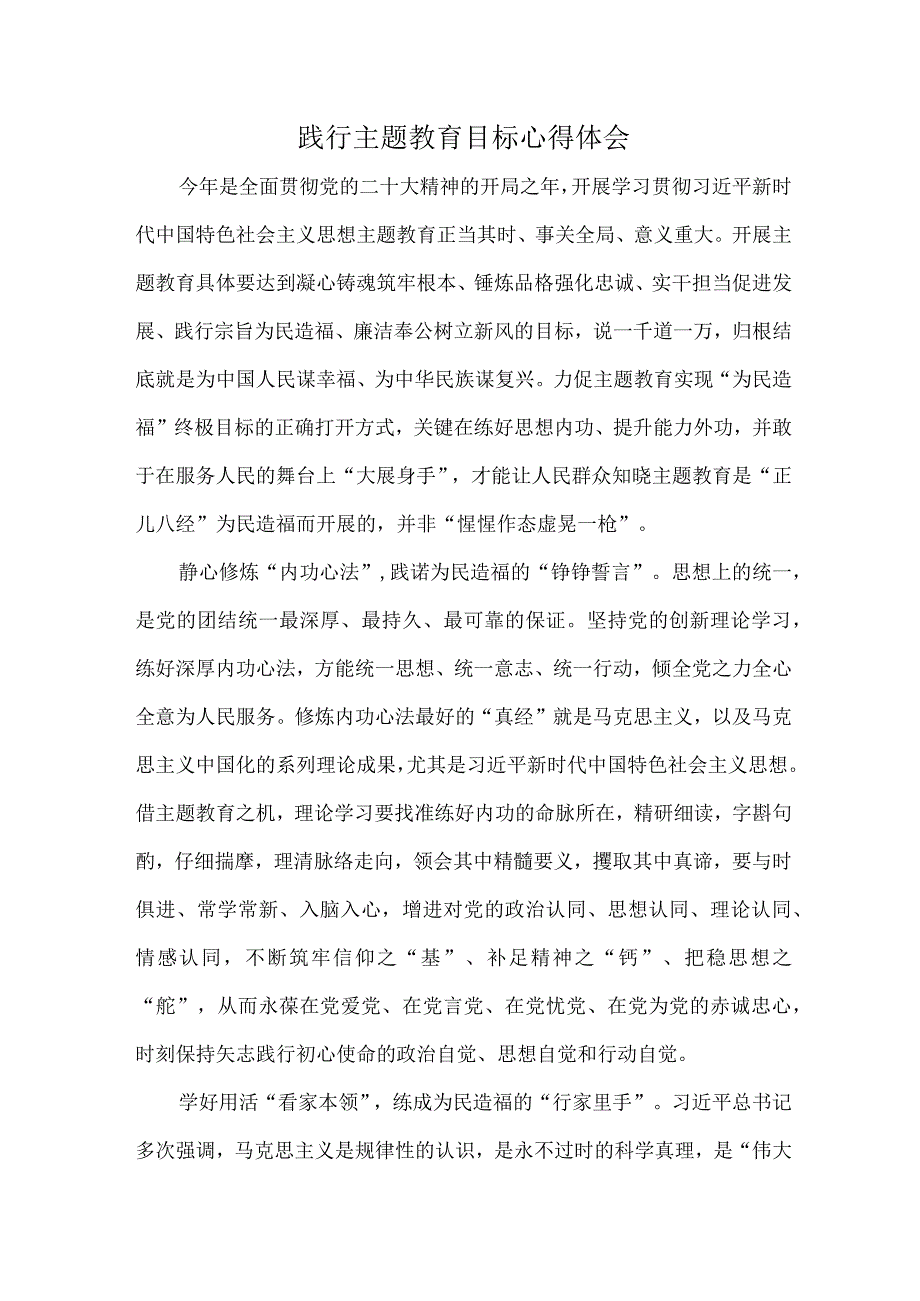 践行主题教育目标心得体会.docx_第1页