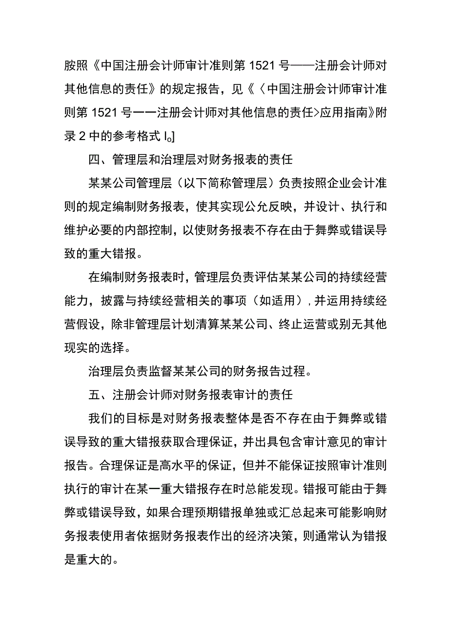 财务报表出具的审计报告模板.docx_第3页