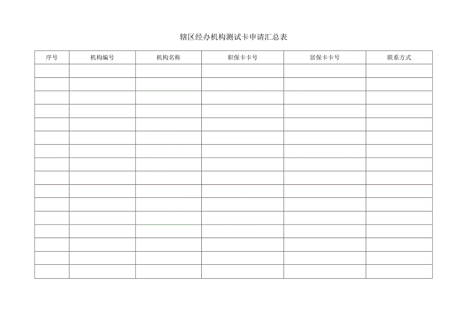 辖区经办机构测试卡申请汇总表.docx_第1页