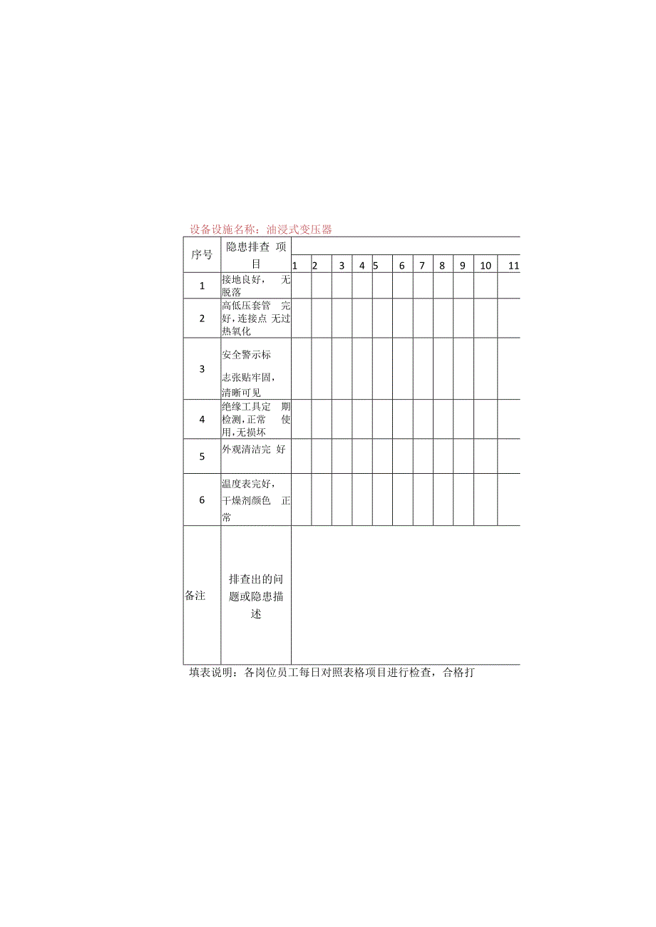 新材料公司双体系资料之生产车间设备点检表.docx_第3页