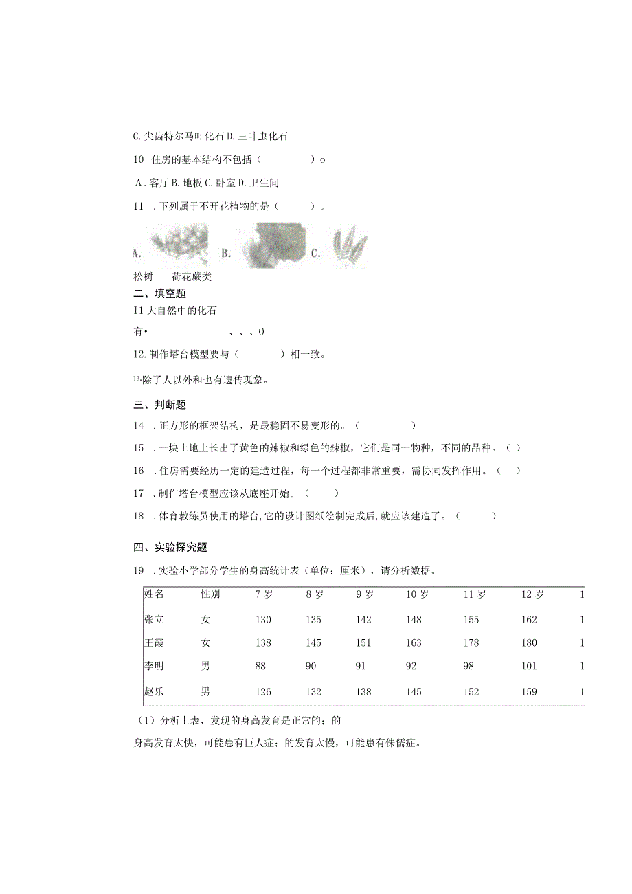 教科版六年级下册科学期中测试卷附答案.docx_第2页