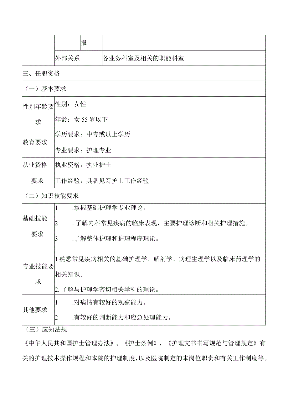 门诊护士岗位说明书.docx_第2页