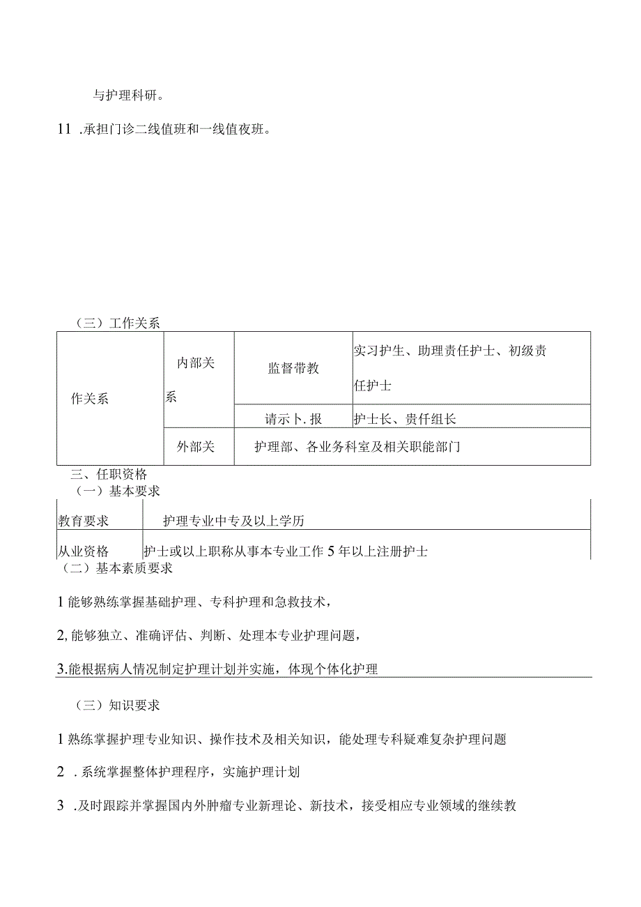 门诊高级责任护士岗位说明书.docx_第2页